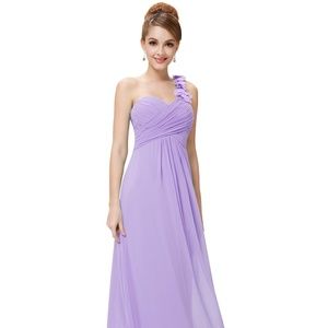 Chiffon One Shoulder Long Bridesmaid Dress